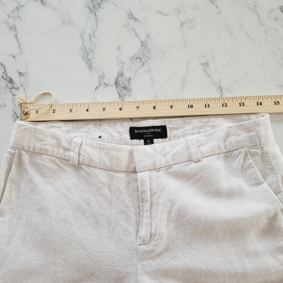 Banana Republic Linen Blend Hampton Work Pants Size 0 Ankle Cropped - Picture 8 of 12